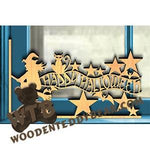 Halloween #5 Decorative Window Corner fretwork scroll saw pattern | The Wooden Teddy Bear