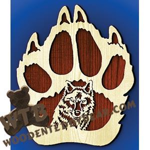 Wolf Paw #2 fretwork scroll saw pattern | The Wooden Teddy Bear