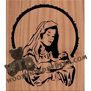 Mary & Baby Jesus fretwork scroll saw pattern |The Wooden Teddy Bear