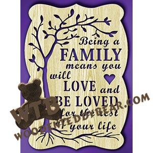 Being A Family | Fretwork Scroll Saw Pattern | Wooden Teddy Bear