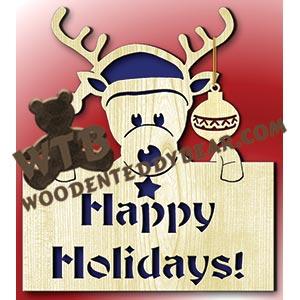 Happy Holidays Sign fretwork scroll saw pattern | The Wooden Teddy Bear