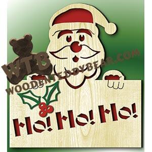 HoHoHo Sign fretwork scroll saw pattern | The Wooden Teddy Bear