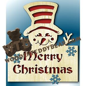 Merry Christmas Sign fretwork scroll saw pattern | The Wooden Teddy Bear