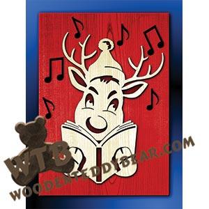 Singing Reindeer fretwork scroll saw pattern | The Wooden Teddy Bear