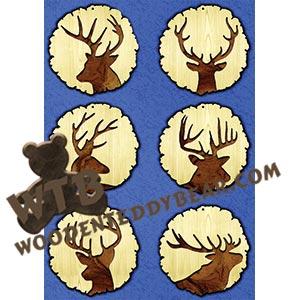 Deer Rustic Wood Slab Ornaments fretwork scroll saw pattern | The Wooden Teddy Bear