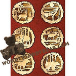 Wildlife Rustic Wood Slab Ornaments fretwork scroll saw pattern | The Wooden Teddy Bear