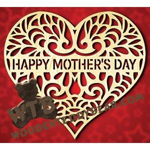 Mother's Day Heart fretwork scroll saw pattern | The Wooden Teddy Bear