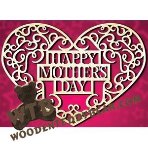 Mother's Day Heart #2 fretwork scroll saw pattern | The Wooden Teddy Bear