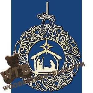 Nativity in Wreath fretwork scroll saw pattern | The Wooden Teddy Bear