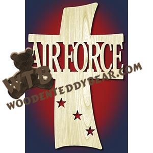 Curved Cross - Air Force | Fretwork Scroll Saw Pattern | Wooden Teddy Bear