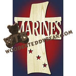 Curved Cross - Marines | Fretwork Scroll Saw Pattern | Wooden Teddy Bear