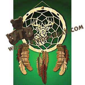 Dream Catcher With Deer #2 | Fretwork Scroll Saw Pattern | Wooden Teddy Bear