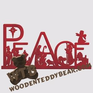 Freestanding Peace Nativity | Fretwork Scroll Saw Pattern | Wooden Teddy Bear