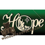 Hope Nativity Hanger | Fretwork Scroll Saw Pattern | Wooden Teddy Bear