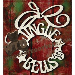 Jingle Bells Wreath | Fretwork Scroll Saw Pattern | Wooden Teddy Bear