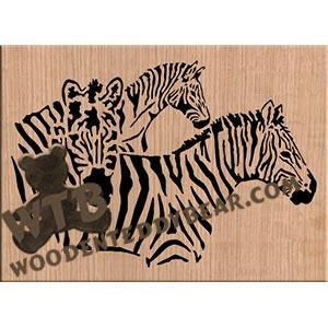 Zebra Family fretwork scroll saw pattern |The Wooden Teddy Bear