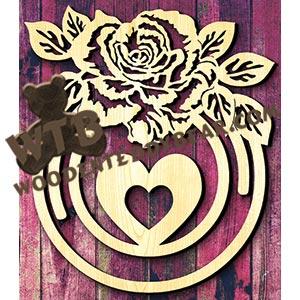 Rose And Heart | Fretwork Scroll Saw Pattern | Wooden Teddy Bear