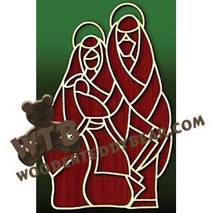 Stylized Nativity | Fretwork Scroll Saw Pattern | Wooden Teddy Bear