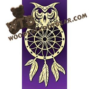 Tribal Owl Dream Catcher | Fretwork Scroll Saw Pattern | Wooden Teddy Bear