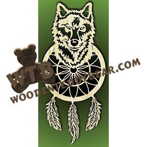 Wolf Dream Catcher | Fretwork Scroll Saw Pattern | Wooden Teddy Bear