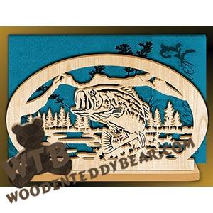 Napkin Holder - Jumping Largemouth Bass | Fretwork Scroll Saw Pattern | Wooden Teddy Bear