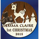 1st Christmas With Fawn | Fretwork Scroll Saw Pattern | Wooden Teddy Bear