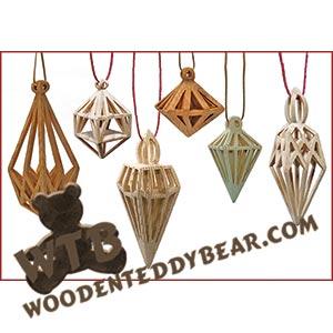 Compound Ornaments-Diamond Shaped | Fretwork Scroll Saw Pattern | Wooden Teddy Bear