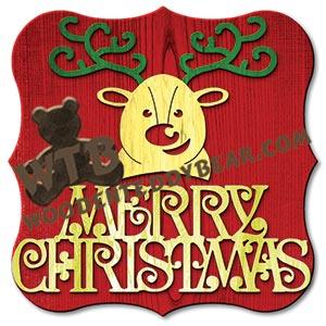 Cute Reindeer Plaque | Fretwork Scroll Saw Pattern | Wooden Teddy Bear