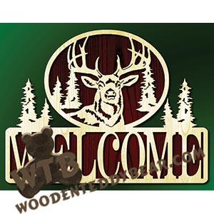 Deer Head #2 Welcome | Fretwork Scroll Saw Pattern | Wooden Teddy Bear