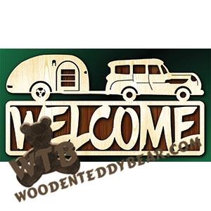 Home On Wheels #7 Welcome | Fretwork Scroll Saw Pattern | Wooden Teddy Bear