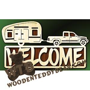 Home On Wheels #9 Welcome | Fretwork Scroll Saw Pattern | Wooden Teddy Bear