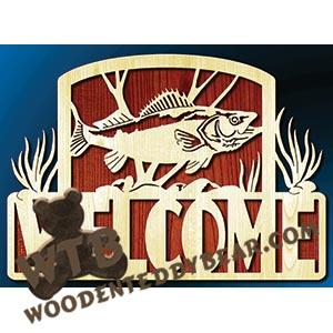 Walleye Welcome | Fretwork Scroll Saw Pattern | Wooden Teddy Bear