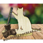 Cat Cell Phone Stand | Fretwork Scroll Saw Pattern | Wooden Teddy Bear