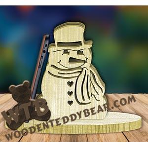 Snowman Cell Phone Stand | Fretwork Scroll Saw Pattern | Wooden Teddy Bear