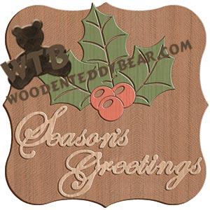 Berry & Leaves Plaque | Fretwork Scroll Saw Pattern | Wooden Teddy Bear