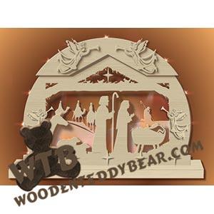 Lighted Birth of Christ Layered Arch fretwork scroll saw pattern |The Wooden Teddy Bear