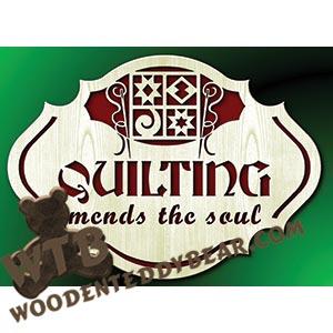 Quilting Mends The Soul #2 | Fretwork Scroll Saw Pattern | Wooden Teddy Bear