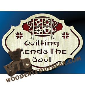 Quilting Mends The Soul #3 | Fretwork Scroll Saw Pattern | Wooden Teddy Bear