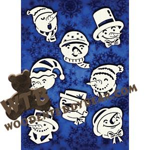 Snowman Head Ornaments | Fretwork Scroll Saw Pattern | Wooden Teddy Bear