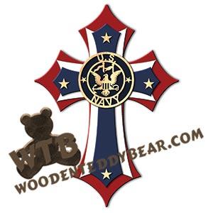 Stacked Cross - US Navy | Fretwork Scroll Saw Pattern | Wooden Teddy Bear