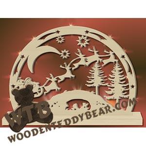 Lighted Santa & Sleigh Arch fretwork scroll saw pattern |The Wooden Teddy Bear