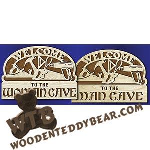 Woman/Man Cave-Shop | Fretwork Scroll Saw Pattern | Wooden Teddy Bear