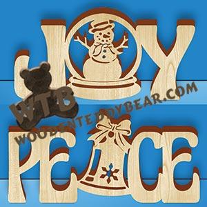 Joy & Peace | Fretwork Scroll Saw Pattern | Wooden Teddy Bear