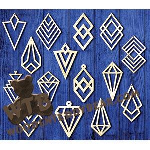 Geometric Shape Ornaments #2 | Fretwork Scroll Saw Pattern | Wooden Teddy Bear