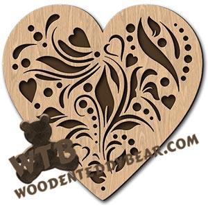 Decorative Heart #2 | Fretwork Scroll Saw Pattern | Wooden Teddy Bear