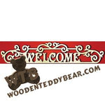 Door Topper - Welcome | Fretwork Scroll Saw Pattern | Wooden Teddy Bear