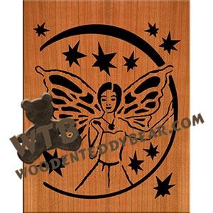 Fairy with Stars fretwork scroll saw pattern |The Wooden Teddy Bear