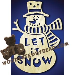 Let It Snow | Fretwork Scroll Saw Pattern | Wooden Teddy Bear