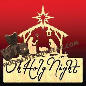 Oh Holy Night | Fretwork Scroll Saw Pattern | Wooden Teddy Bear