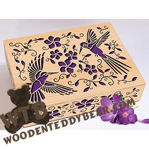 Hummingbird Trinket Box | Fretwork Scroll Saw Pattern | Wooden Teddy Bear